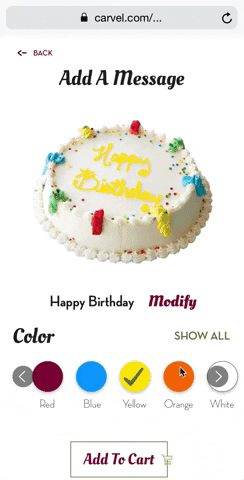 Adding a custom message to the cake