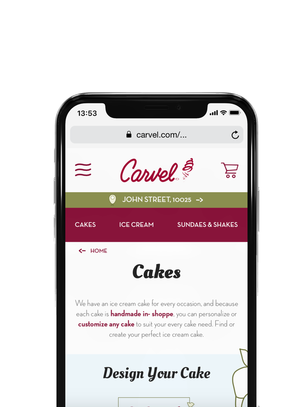 Carvel cake ordering